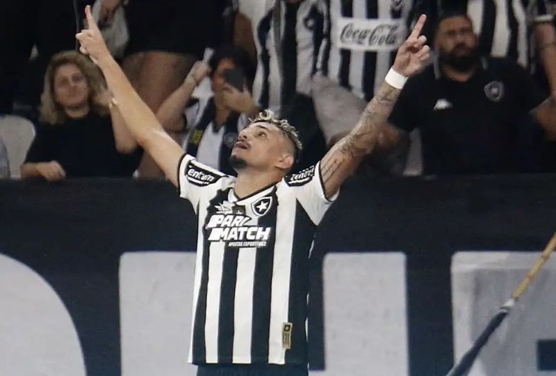 Tiquinho Soares comemora o gol da vitória do Botafogo sobre o Palmeiras 