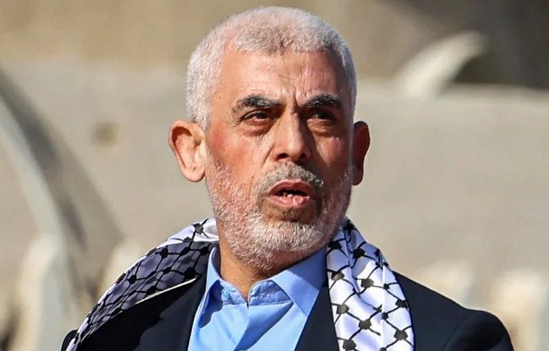 Yahya Sinwar, chefe do Hamas em Gaza, participa de um jantar iftar do Hamas durante o mês sagrado do Ramadã na Cidade de Gaza, Gaza, em 30 de abril de 2022